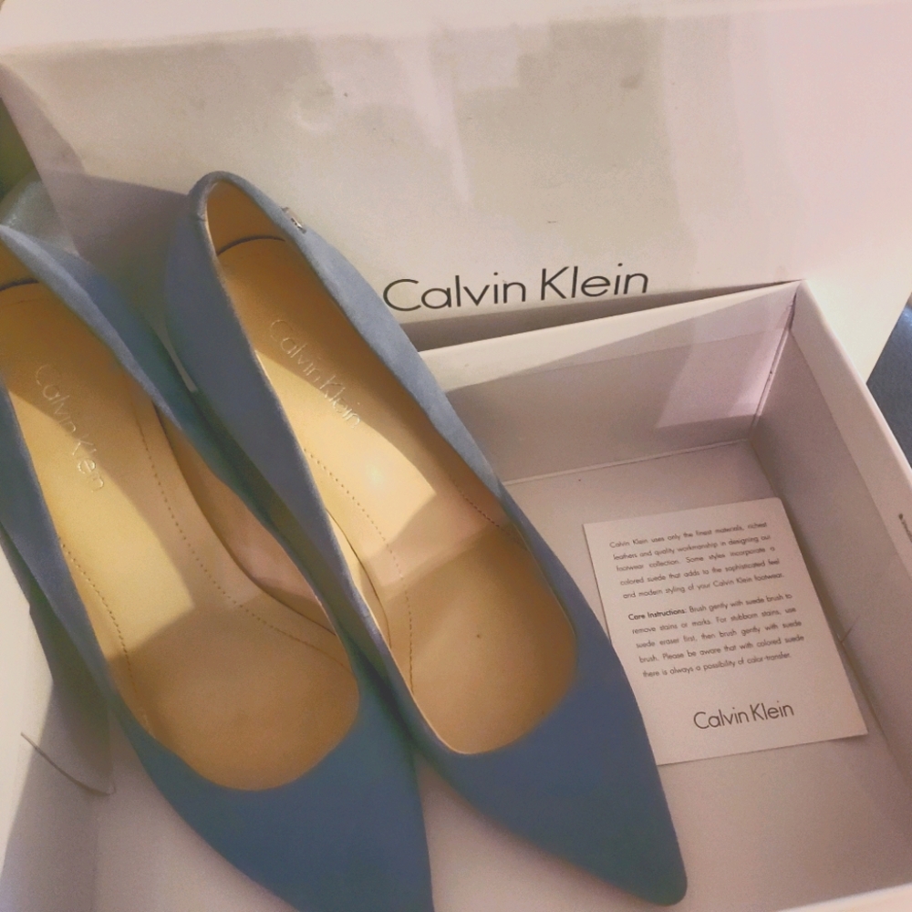 COPY - Suede Baby Blue Calvin Klein Stilletos Sz 8